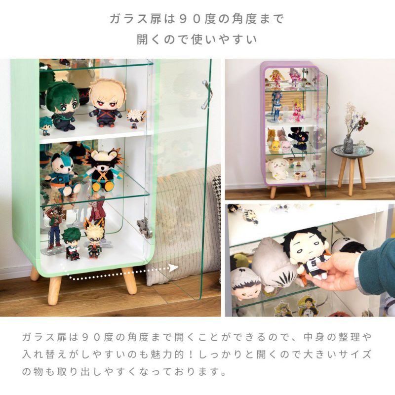 コレクションシェルフ 4段 背面ミラー ケース ガラス 推し活 棚 グッズ