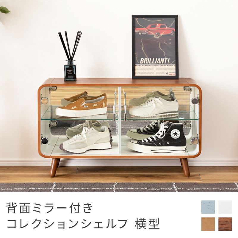 ディスプレイケース コレクションケース コレクションシェルフ 背面ミラー 2 コレクションシェルフ 背面ミラー ケース ガラス 推し活 棚